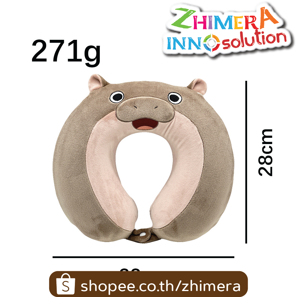 หมูเด้ง หมอนรองคอ Neck Pillow หมอนรองคอหมูเด้ง ฮิปโป Moo Deng Moodeng hippo ของขวัญปีใหม่ คริสมาสต์