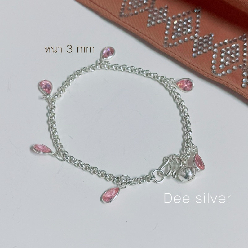 สร้อยข้อมือ เงินแท้925 สำหรับผู้ใหญ่ สร้อยหนา 3 มิล ยาว6 รูปที่ 2