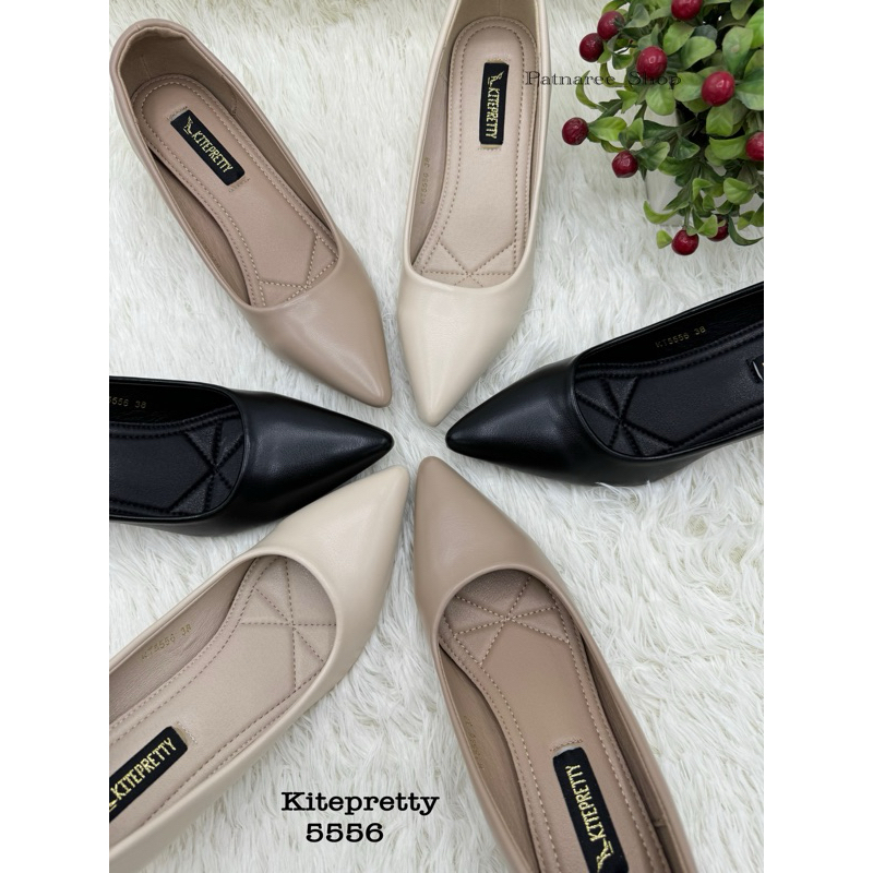 ⭐️พร้อมส่ง⭐️ KITEPRETTY รุ่น KT5556 รองเท้าคัชชูทำงาน หนังนิ่ม ส้นสูง 2 นิ้ว ปลายแหลม Size 35-40