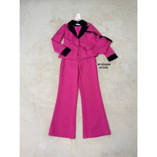 BT 06-21296 เซท 3 ชิ้น เสื้อเบเซอร์แขนยาวกระดุมหน้า ดีเทลแต่…