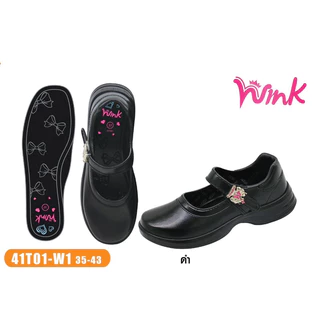 (ลูกค้าใหม่ราคา 1 บาท)รองเท้านักเรียนหญิง adda wink หนังดำ วอมขาว ประถม มัธยม แอดด้า￼ วิง รุ่น 41T01-41H20 ไซร์35-43 ค่ะ
