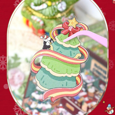 [พร้อมส่ง] 🎁 สติกเกอร์ DIY คริสต์มาส บ้านจิ๋ว sticker แต่งมือถือ iPad สมุดโน้ต ของเล่น Christmas