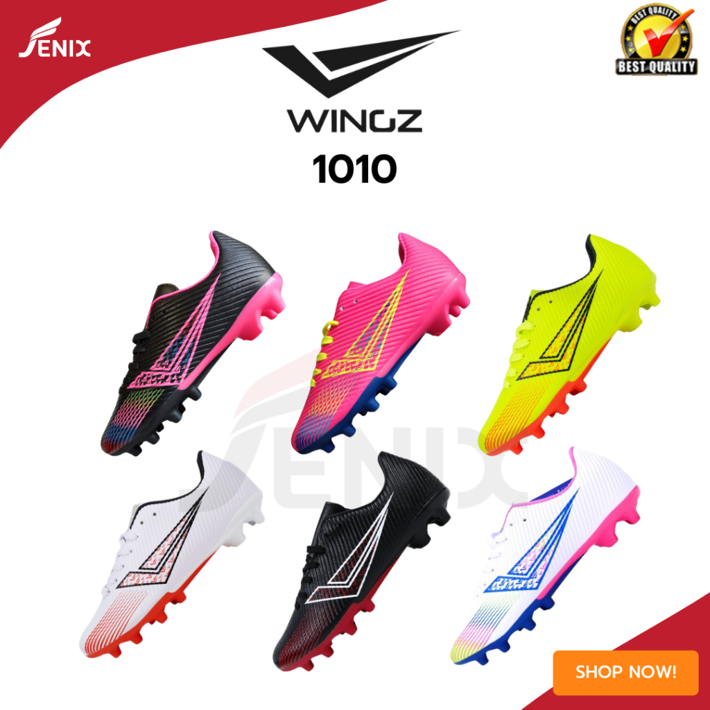รองเท้าสตั๊ด Wingz WZ1010 รองเท้าฟุตบอลหนังสังเคราะห์ น้ำหนักเบา เหมาะสำหรับสายสปีด มีไซส์ 32-45