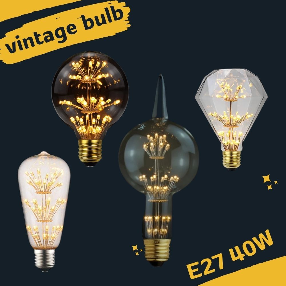 หลอดไฟเอดิสัน หลอดไฟวินเทจ LED E27 LED 3W firework ฟรุ้งฟริ้ง แสงวอร์มไวท์ มีสต็อก จัดส่งสินค้าทุกวัน