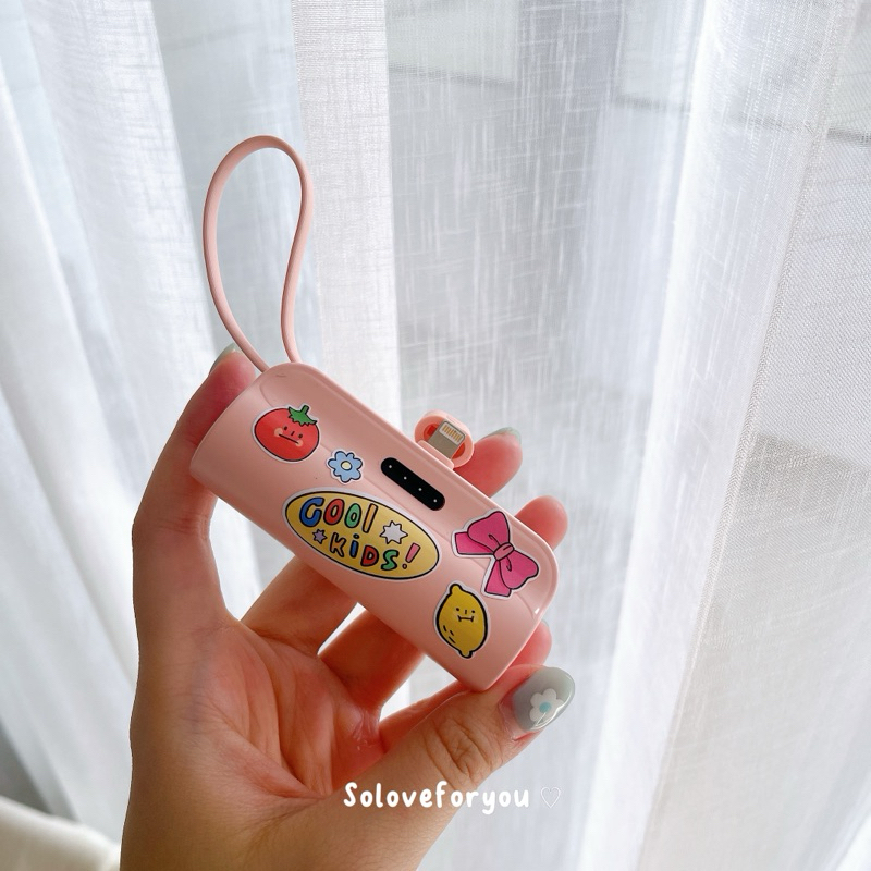 แถมฟรีสติกเกอร์ แบตสำรอง powerbank 5000mah YOODEX รุ่น E24 พลังงานจ่ายไฟ 2.4A มีสายเคเบิ้ลในตัว