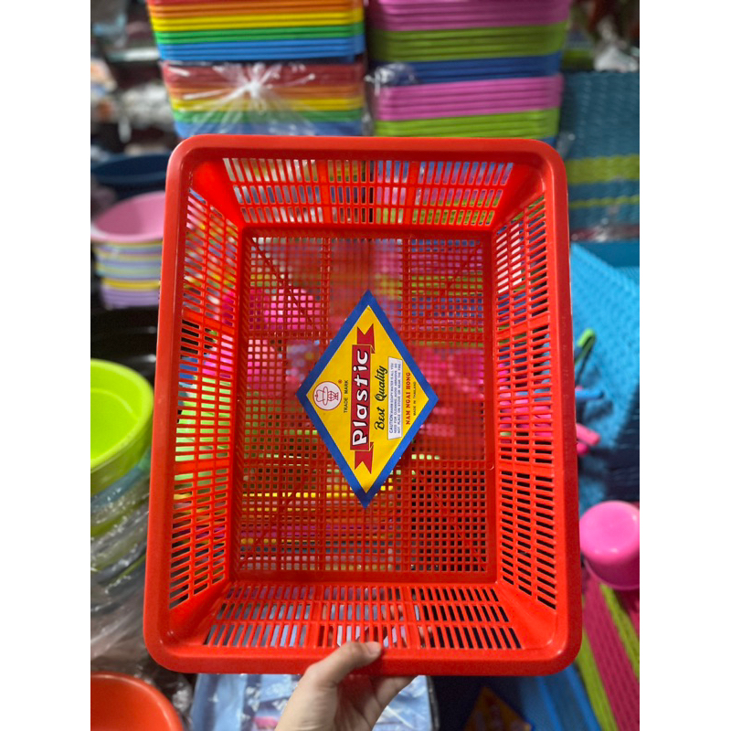 ตะแกรงเหลี่ยม ตะกร้าพลาสติก ตะกร้าเหลี่ยม มีหลากหลาย ขนาด 35.5x 45.5 x12.5 cm รุ่น334 SA รับประกันของแท้