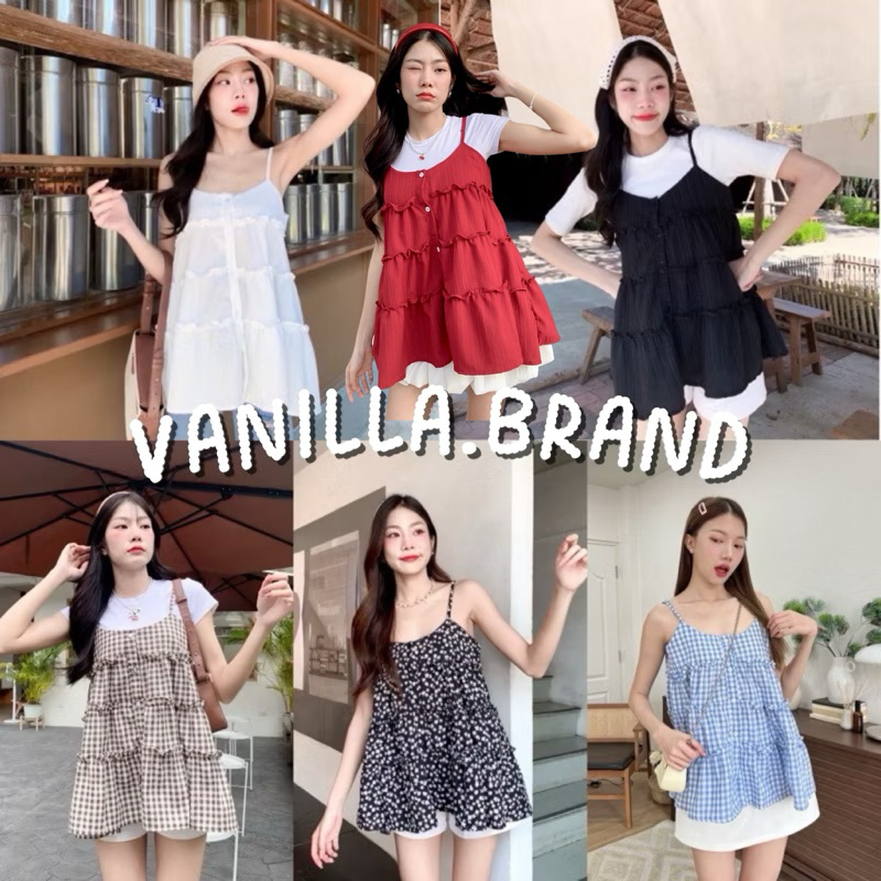 เสื้อสายเดี่ยวกระดุมหน้า ยาวกึ่งมินิเดรส -ttm / VB0238