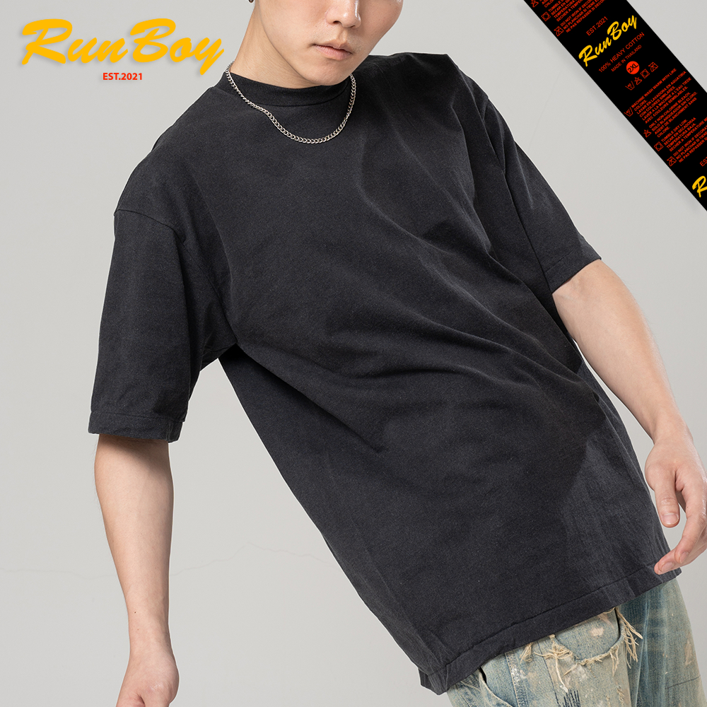 เสื้อยืด RUNBOY ป้ายแดง คอฟิต สีเฟด ฟอกเก่า
