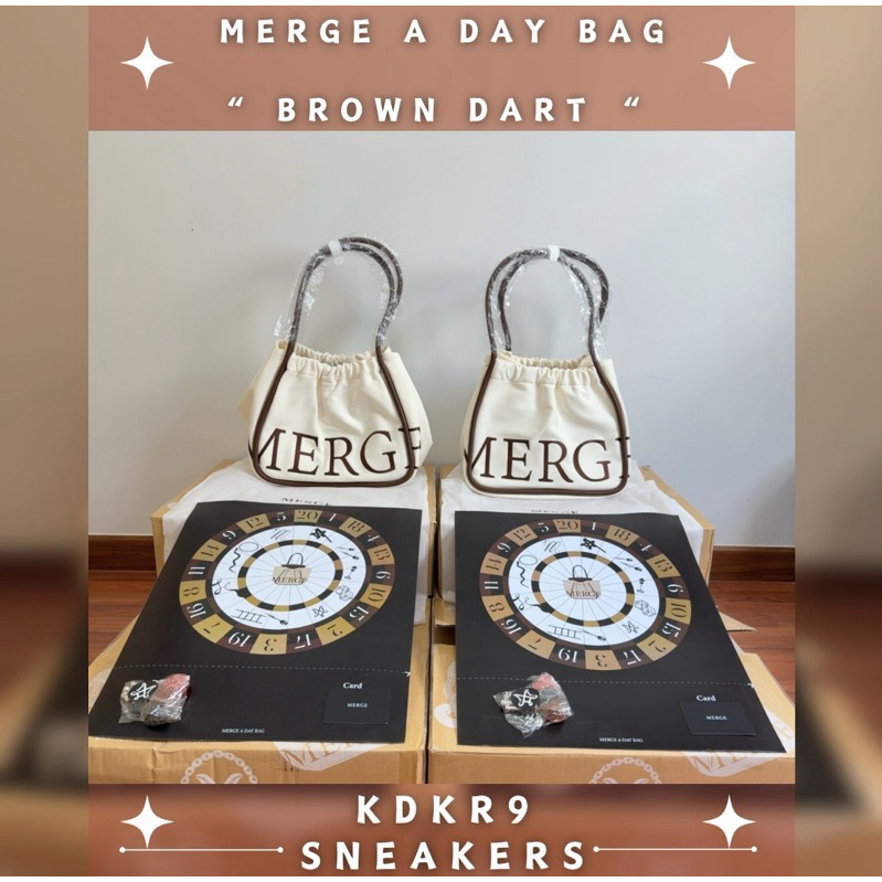[ พร้อมส่ง ] Merge A Day Bag 'Brown Dart' ของแท้ 100%