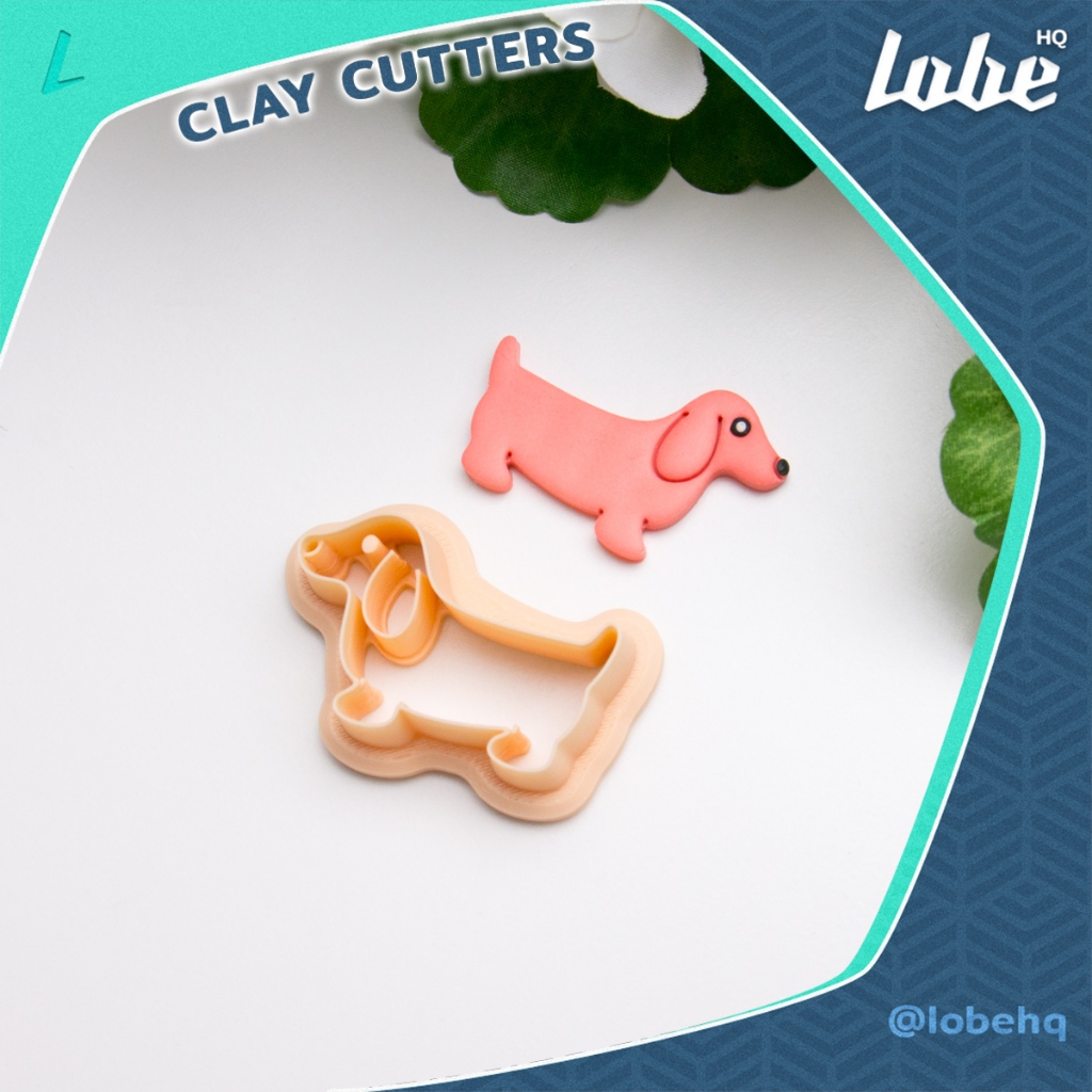 Lobehq Sausage Dog Shape A Polymer Clay Cutter/  แม่พิมพ์กดดินรูปทรงน้องหมาดัชชุน A