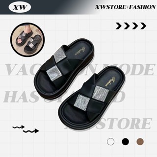 XWshopee ใหม่ รองเท้าแตะแฟชั่นผู้หญิง ทรงแบบสวมดีเทลดี วัสดุ…