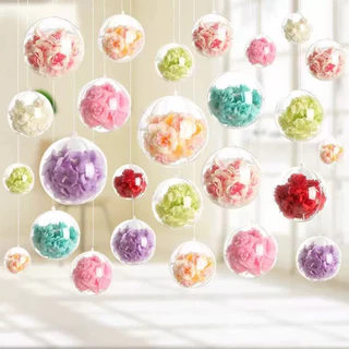 บอลใส ลูกบอลอะครีลิคใส บอลใส่ของขวัญ ขนาด10/12/14/16/20cm สําหรับตกแต่งบ้าน คริสต์มาส DIY