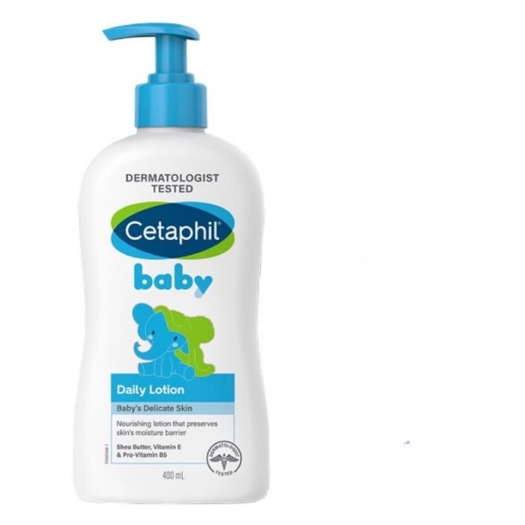 @Cetaphil Baby Daily Lotion 400ml. เซตาฟิล เบบี้ เดลี่ โลชั่นช่วยประสานเซลล์ผิวเข้าด้วยกัน มีส่วนผสมของน้ำมันส