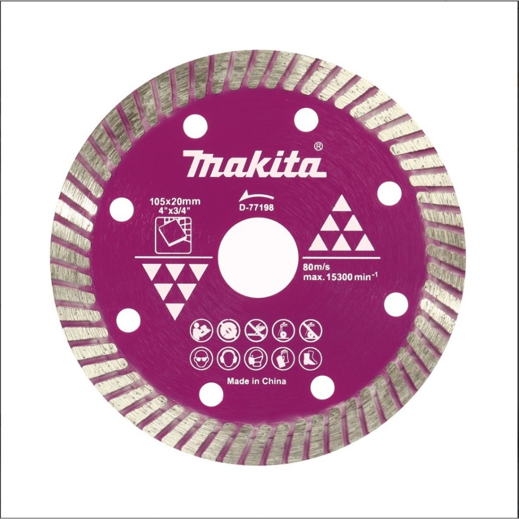 MAKITA ใบตัดเพชรแบบบาง ขนาด 4 นิ้ว (105มม.) รุ่น D-77198 สำหรับตัดกระเบื้อง (มากีต้า) - รูปที่ 2