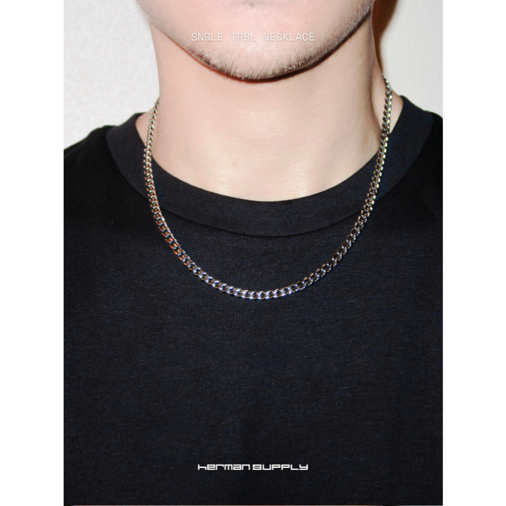 HERMAN SUPPLY - SNGLE TRBL Necklace สร้อยคอ สแตนเลส แนวมินิมอล 5MM