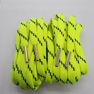 เชือกผูกรองเท้า สีเขียวสะท้อนแสง/ดำ