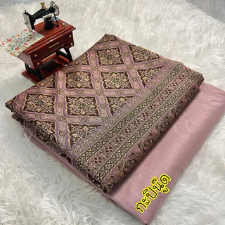 สินค้าขายดี ผ้าทอยกใหซ่ ผ้าทอลายอโยธยา ผ้าสำหรับนำไปตัดชุด (ไหมเกษตรรังขาว งานเทียบชั้นไหมแท้)