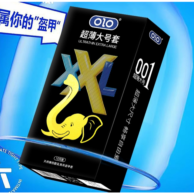 ถุงยาง LARGE SIZE ขนาดใหญ่ XXL ขนาด58มม บางเฉียบ 0.01มม (10ชิ้น/กล่อง) รับประคุณภาพ กล่องดำ