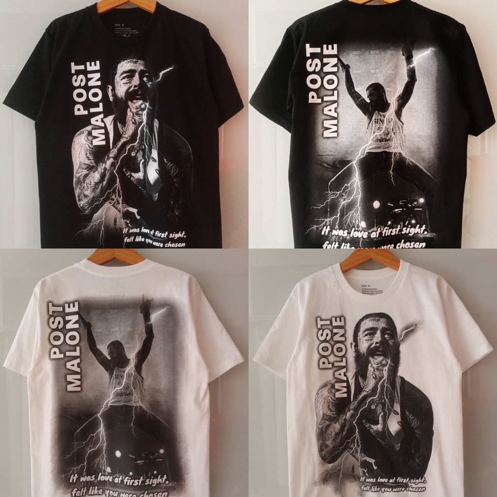 เสื้อลายPostใหม่Cottonสกรีนจม