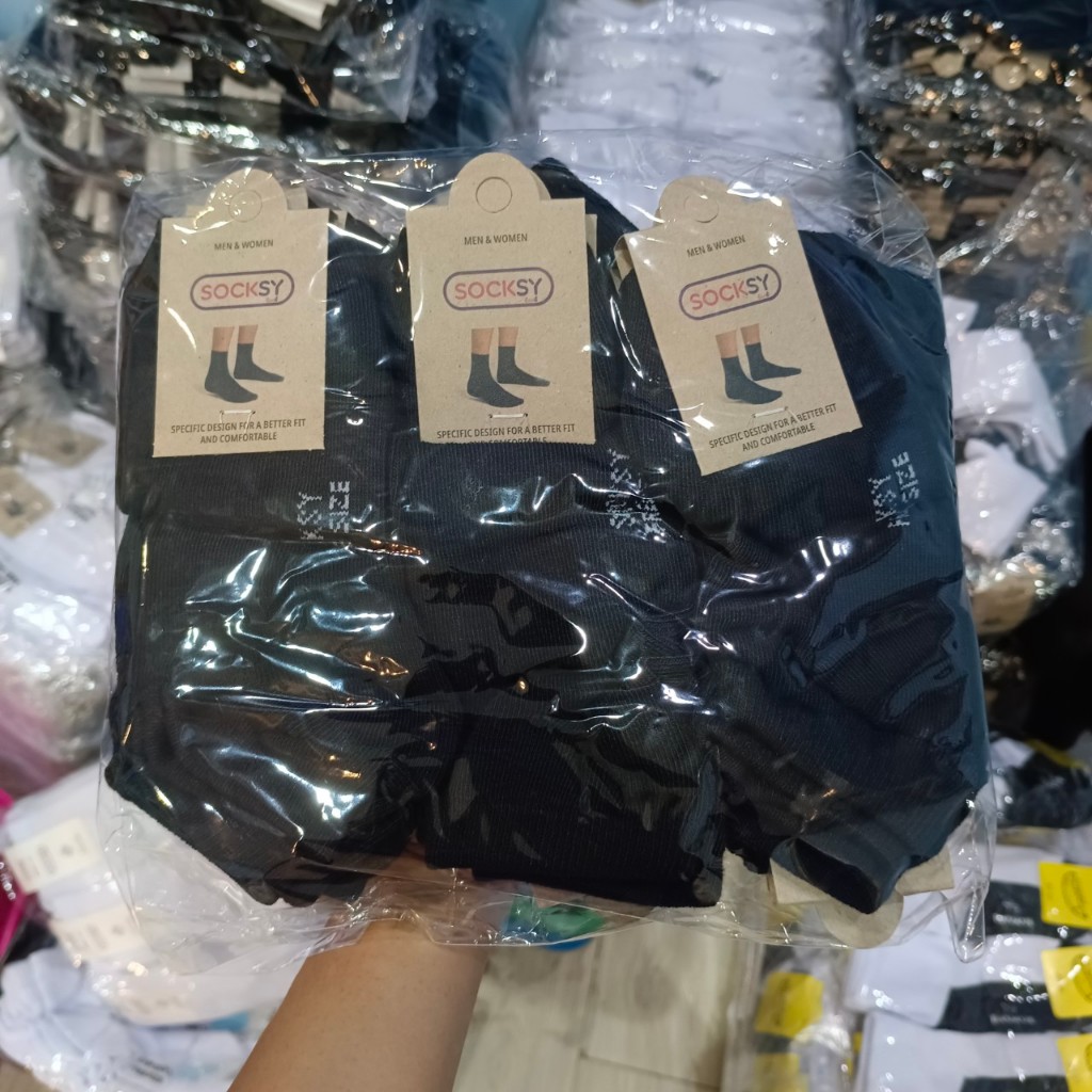 SOCKSY ถุงเท้า สีดำล้วน ข้อสั้น ปิดตาตุ่ม ขนาดFree size สินค้าพร้อมส่ง