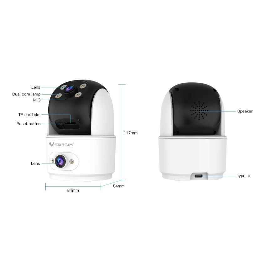 Vstarcam C996DR (เลนส์คู่) ใหม่2024 กล้องวงจรปิดไร้สาย ความละเอียด 2MP(1296P) indoor มีAI+ คนตรวจจับสัญญาณเตือน