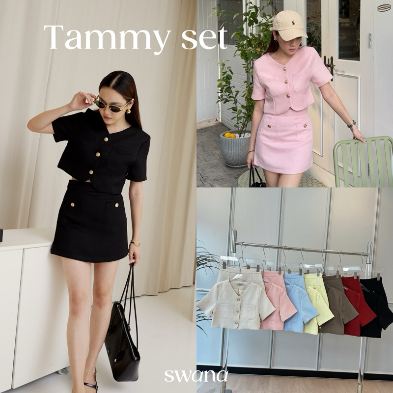 “ Tammy set “ XS-XL เสื้อแขนสั้น + กระโปรง มีซับในกางเกง - Swanashop