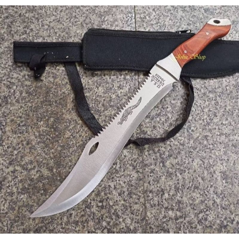 มีดเดินป่า มีดสปาต้า มีดจระเข้ DESIGN/4288 USA พร้อมชองเข็มขัด มีดยาว47cm