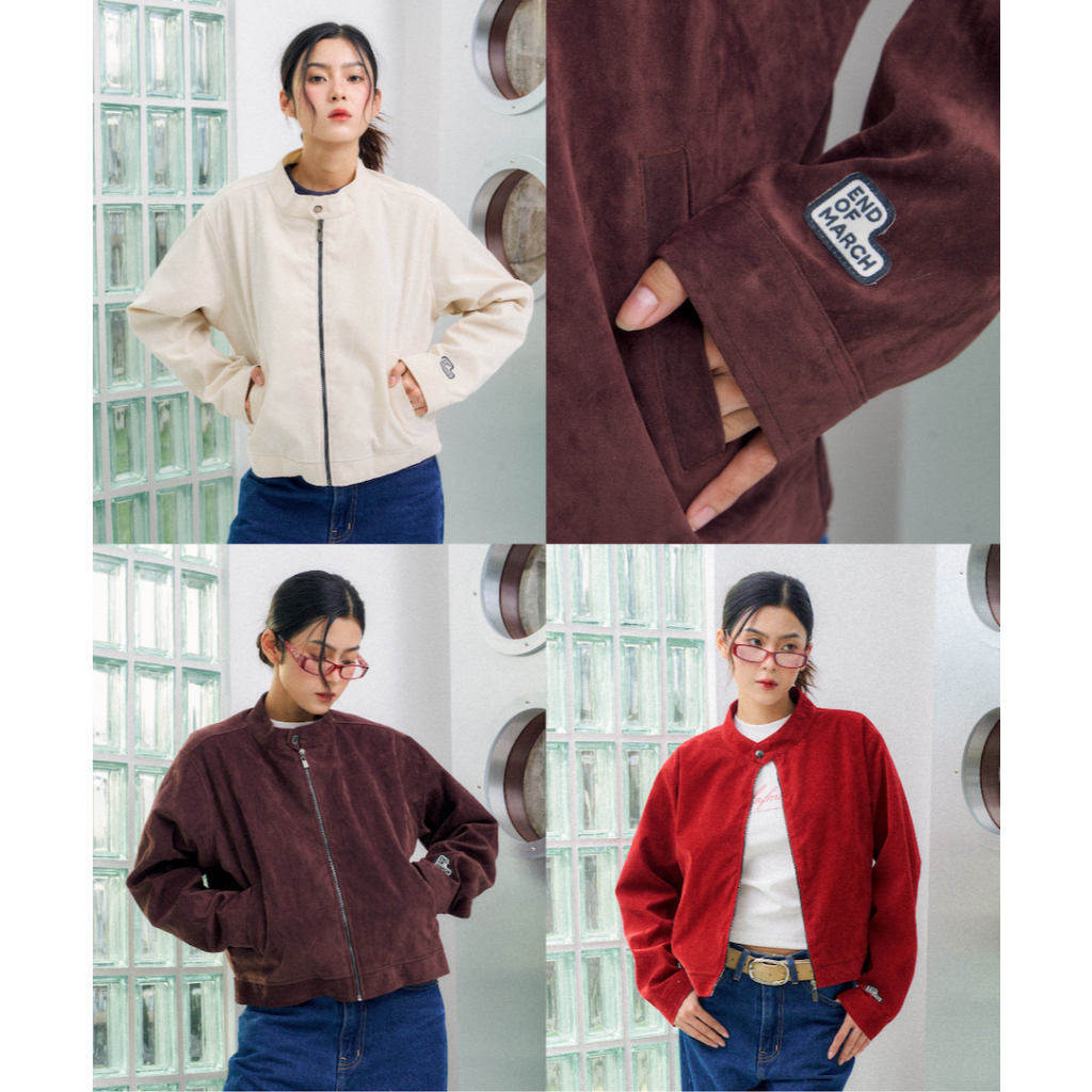 [เฉพาะสีน้ำตาล รอ 1-2 weeks]ENDOFMARCH | ANDY SUEDE JACKET เสื้อแจ็คเก็ตหนังกลับ มีซับใน มีกระเป๋าข้าง