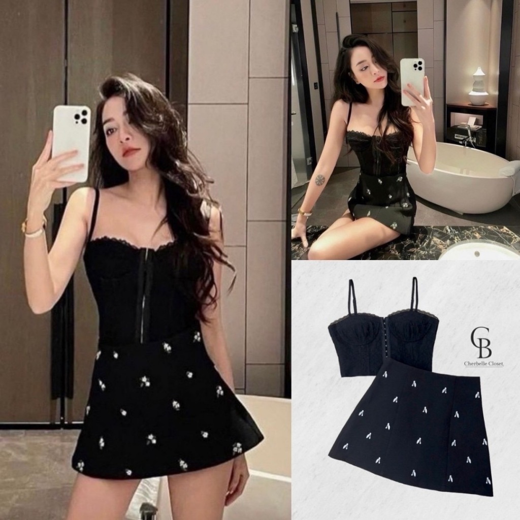 Cherbelle Set เสื้อลูกไม้นิ่ม แต่งระบาย(*สอบถามสต๊อกก่อนกดสั่งน๊า)