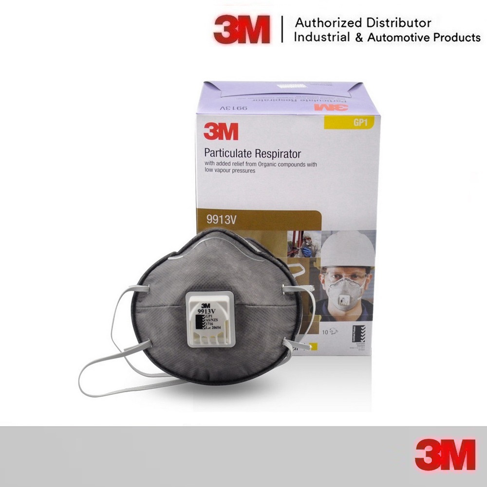 หน้ากาก 3M รุ่น 9913V ป้องกันฝุ่นละอองขนาดเล็กได้ถึง 0.3ไมครอน 9913 P1 (10ชิ้น)