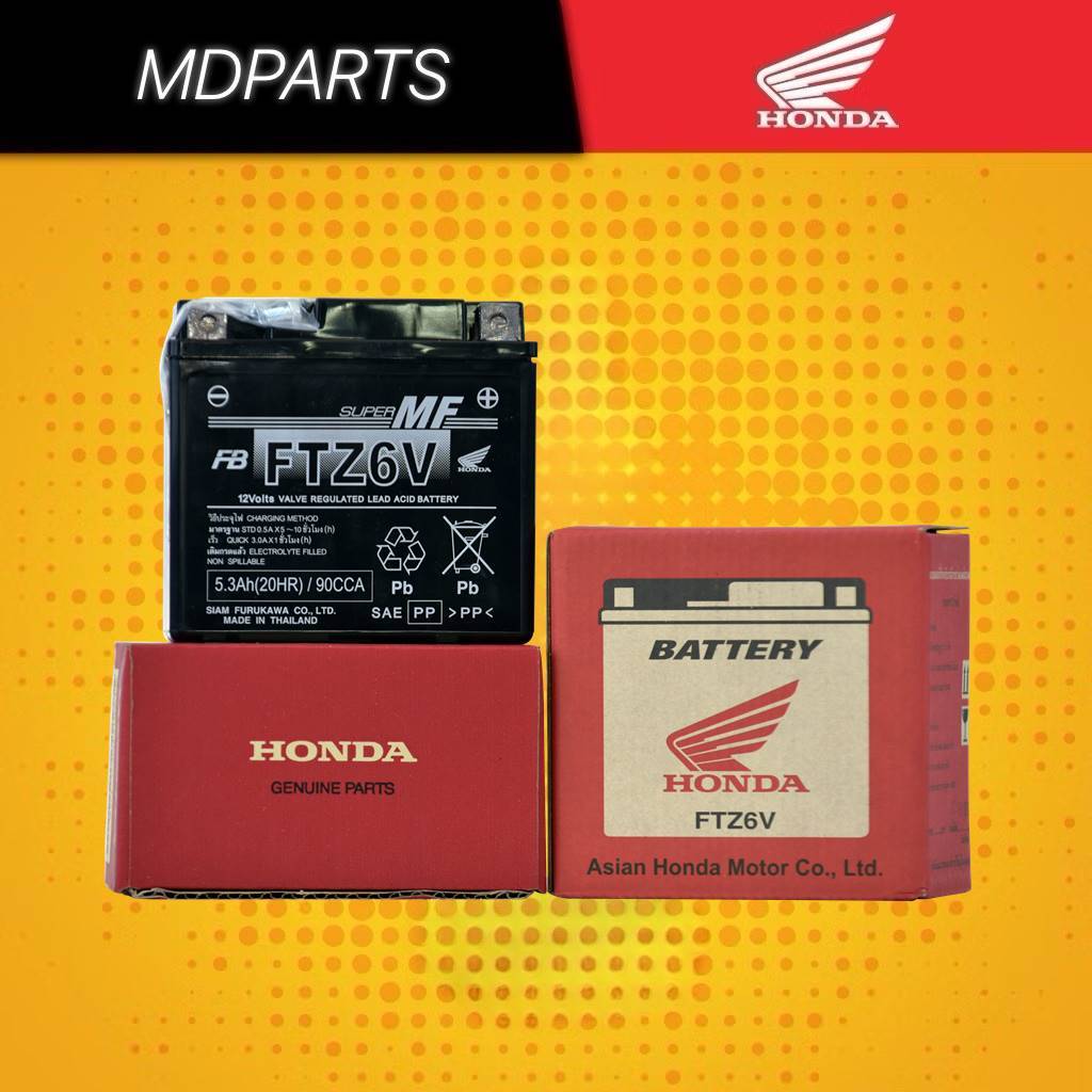 31500KWN902 แบตเตอรี่ รุ่น YTZ6V ขนาด 6 แอมป์ 12 โวลต์ ADV150 2020, CLICK125i 2015, CLICK125i 2016, 
