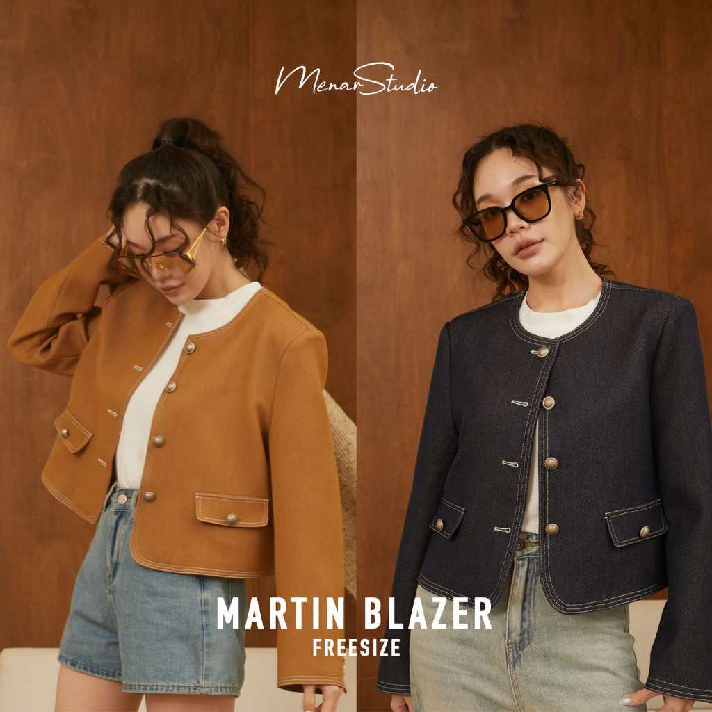 [ Martin ] เบลเซอร์คล้ายผ้ายีนส์แต่ไม่ใช่ยีนส์ เนื้อดีมากกก นุ่ม ลื่นมือ ผ้าเนียบสุดๆ ที่สำคัญทรงหรูมากกก