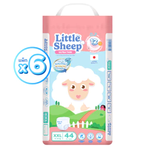 [6 แถม 6] Little Sheep (M-XXXL) x6 แพ็ก ฟรีทิชชู่เช็ดหน้า x6 กางเกงผ้าอ้อมเด็ก บาง นุ่ม แห้งสบาย [ส่งฟรี]