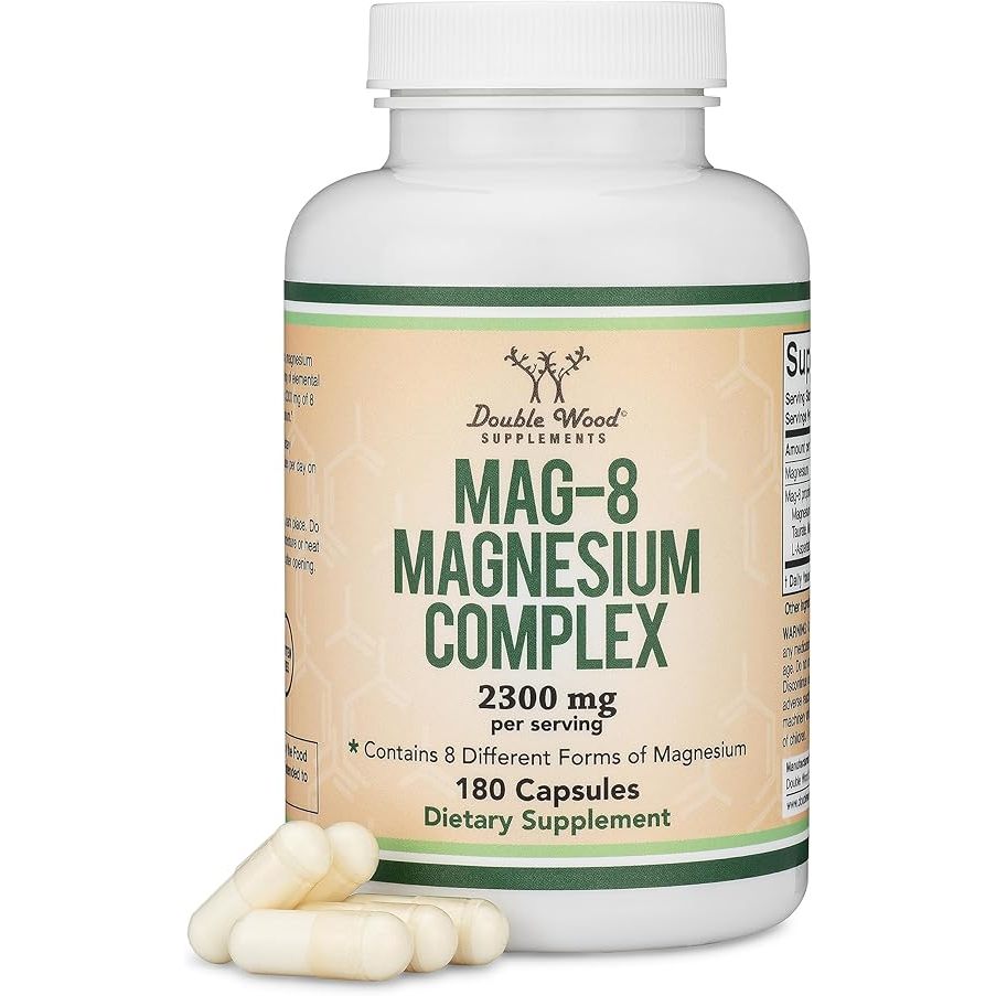 Double Wood Mag-8 Magnesium Complex 2030 mg 180 Capsules บำรุงกระดูกและฟัน บรรเทาอาการปวดศีรษะไมเกรน กล้ามเนื้อ