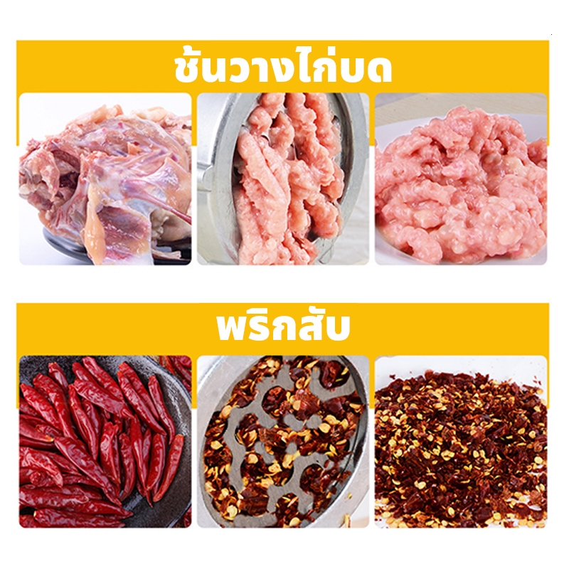 เครื่องบดสับผัก ที่บดเนื้อ บดหมู อลูมิเนียม แบบมือหมุน ครื่องบดเนื้อมือหมุน เครื่องบดหมูมือหมุน แบบ Manual ใบมีดสแตนเลส ราคา ถูกที่สุด ดีลบีเคเค แกลเลอรีภาพที่ 8