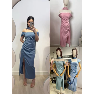 ชุดไปงาน ชุดเดรสใส่ออกงาน เดรสเปิดไหล่ออกงาน ผู้หญิง เสื้อผ้า G114 s m l xl 2xl