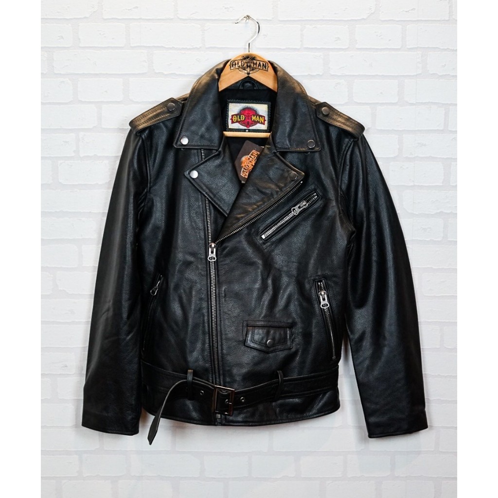 เสื้อหนังวัวแท้ แจ็คเก็ตหนังวัวแท้ เสื้อหนังแท้สไตล์ไบค์เกอร์ แจ็คเก็ตหนังรุ่น Real Rocker Jacket แบ