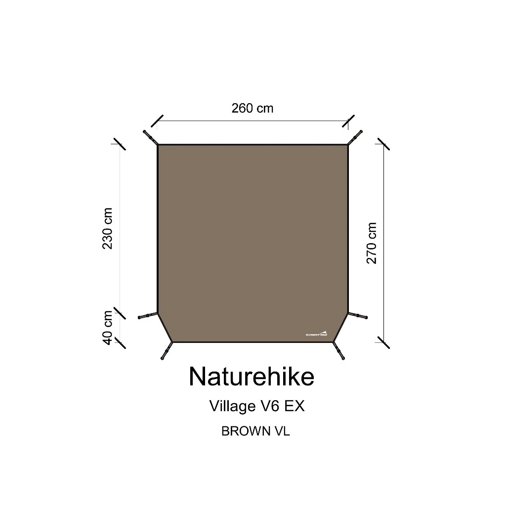 กราวชีท Naturehike Village 6.0 เสริมยื่นหน้า ผ้ารองเต็นท์ แผ่นปูเต้นท์ ฟลายชีทไทย Flyaheetthai