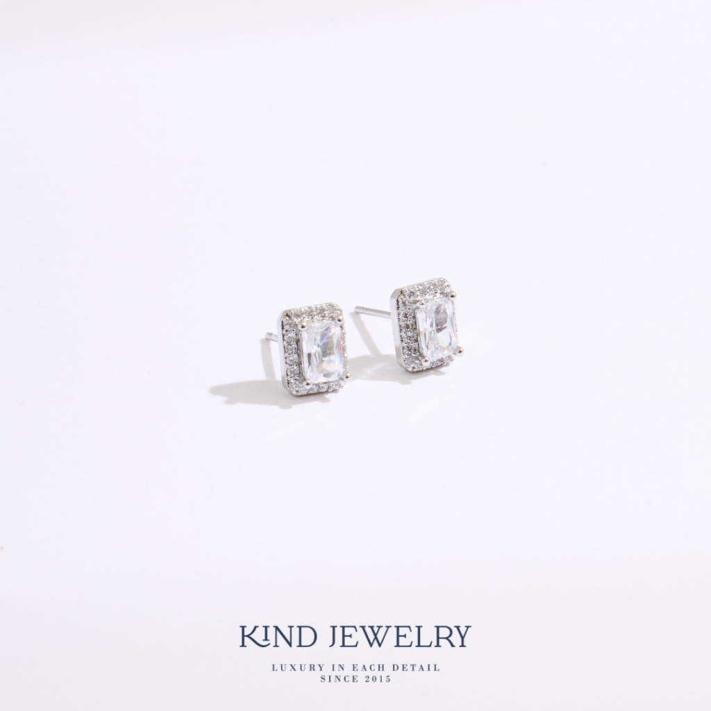 Kind Jewelry ต่างหูติดหู Radiant Square