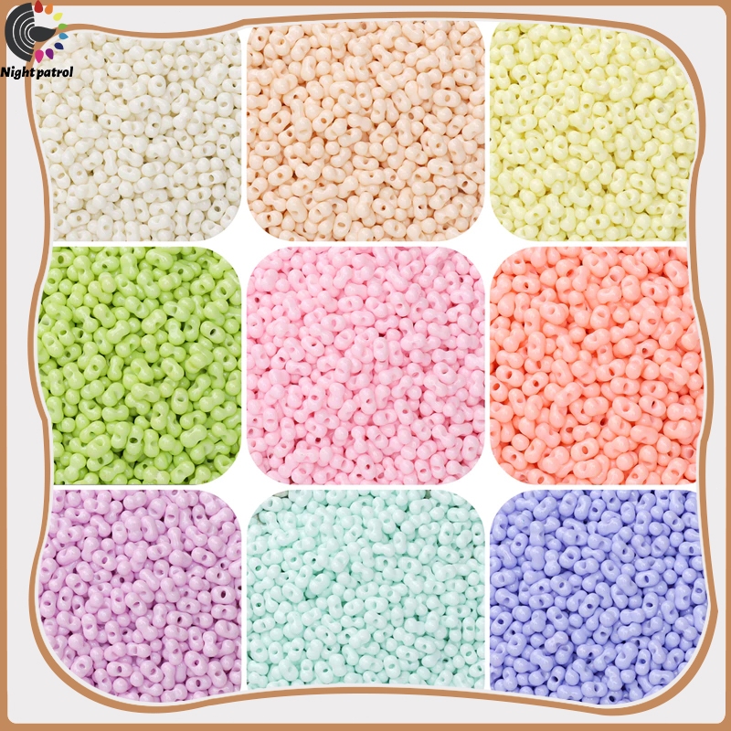 สีอะคริลิคถั่วลิสงข้าวลูกปัด 6x4 มม  DIY ลูกปัดหลวม 100 ชิ้น/แพ็ค อุปกรณ์เครื่องประดับ ทําเอง พร้อมส่งจากไทย！！