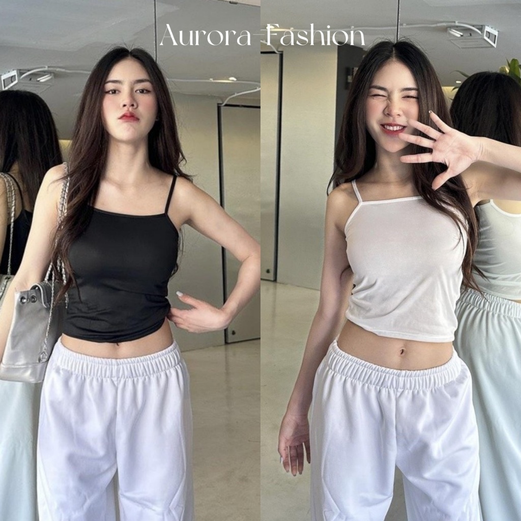Aurora 🛒พร้อมส่ง🚚 (รูปถ่ายจากงานจริง) สายเดี่ยว สื้อสายเดี่ยว ผ้าบางใส่สบายมาก เหมาะสําหรับโยคะ