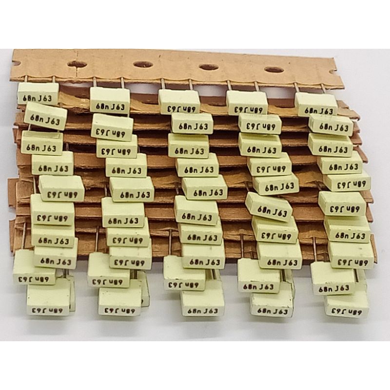 (แพ็ค10ตัว) คาปาซิเตอร์ 68nF 63V. Cโพลีโพรพิลีน 68nF 63V. ตัวเก็บประจุ Capacitor 68nF 63V. พร้อมส่ง