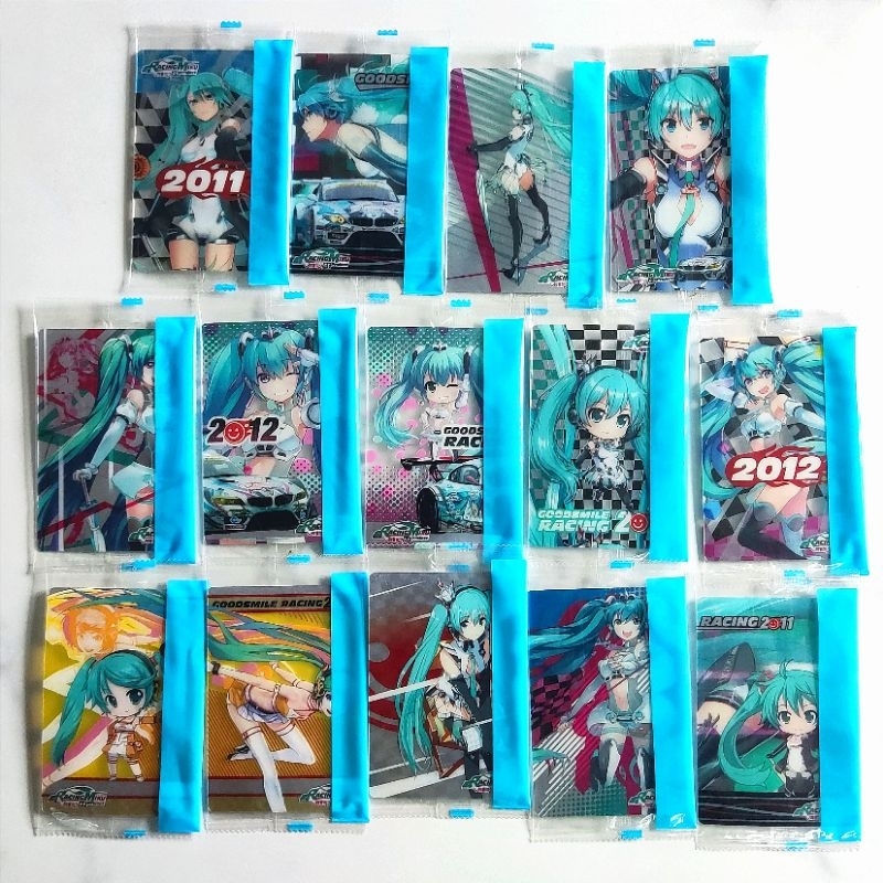 🏁(แท้/มือ1)🏁 การ์ด Vocaloid Hatsune Miku (ฮัตสึเนะ มิกุ) Wafer Plastic Clear Card - Racing Miku