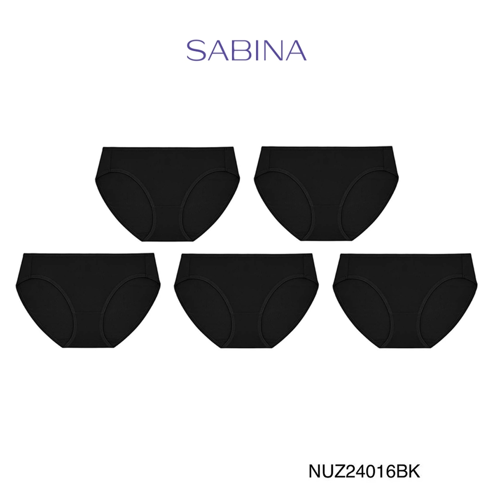 Sabina กางเกงชั้นใน (Set 5 ชิ้น) Microfiber Everyday Series กางเกงในทรงบิกินี่ รหัส NUZ24016BK - สีดำ