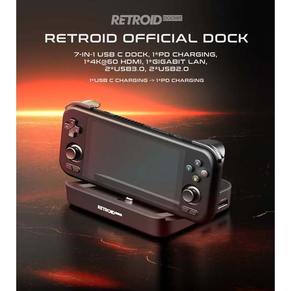 Retroid Pocket Docking Station 7-in-1 USB C Dock for Retroid Pocket 5 4 3 offical 4k 60hz