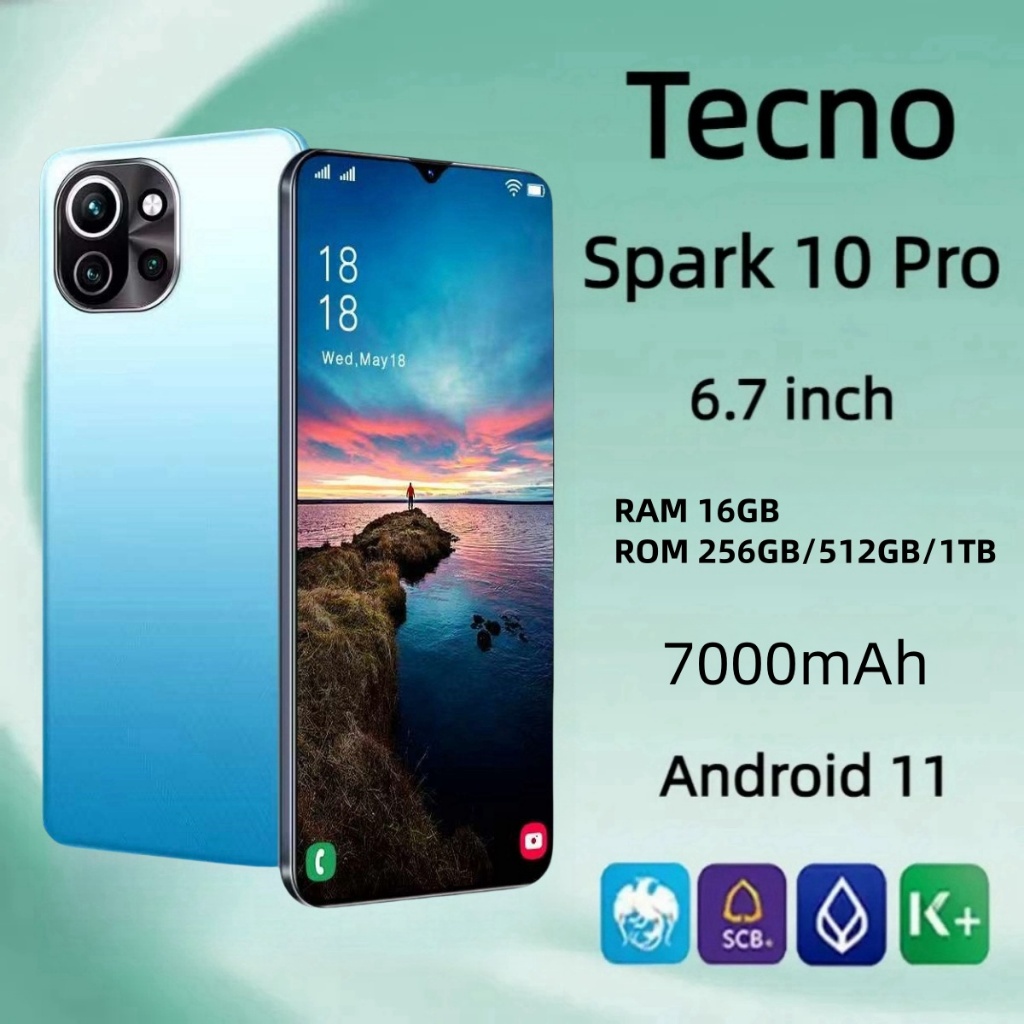 TECNO Spark 10 Pro 5G สมาร์ทโฟน 6.7 นิ้ว 16+1TB 7000mAh แบตเตอรี่ยาวนาน รับประกันหนึ่งปี COD