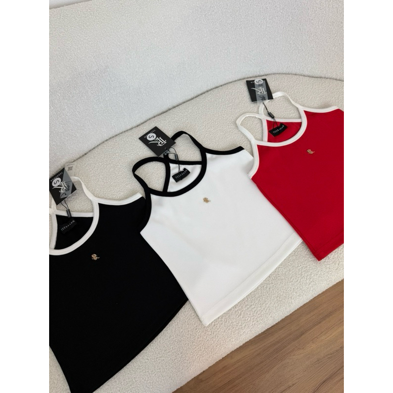 P362 Honey Crop เสื้อครอปทูโทนปักอะไหล่ Teerakan