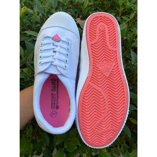 Gerry Gang รองเท้าผ้าใบนักเรียน รุ่น PK888 ผ้าใบขาว พื้นชมพู มองมุมไหนก็สวยเบอร์ 31 - 43 พร้อมส่ง