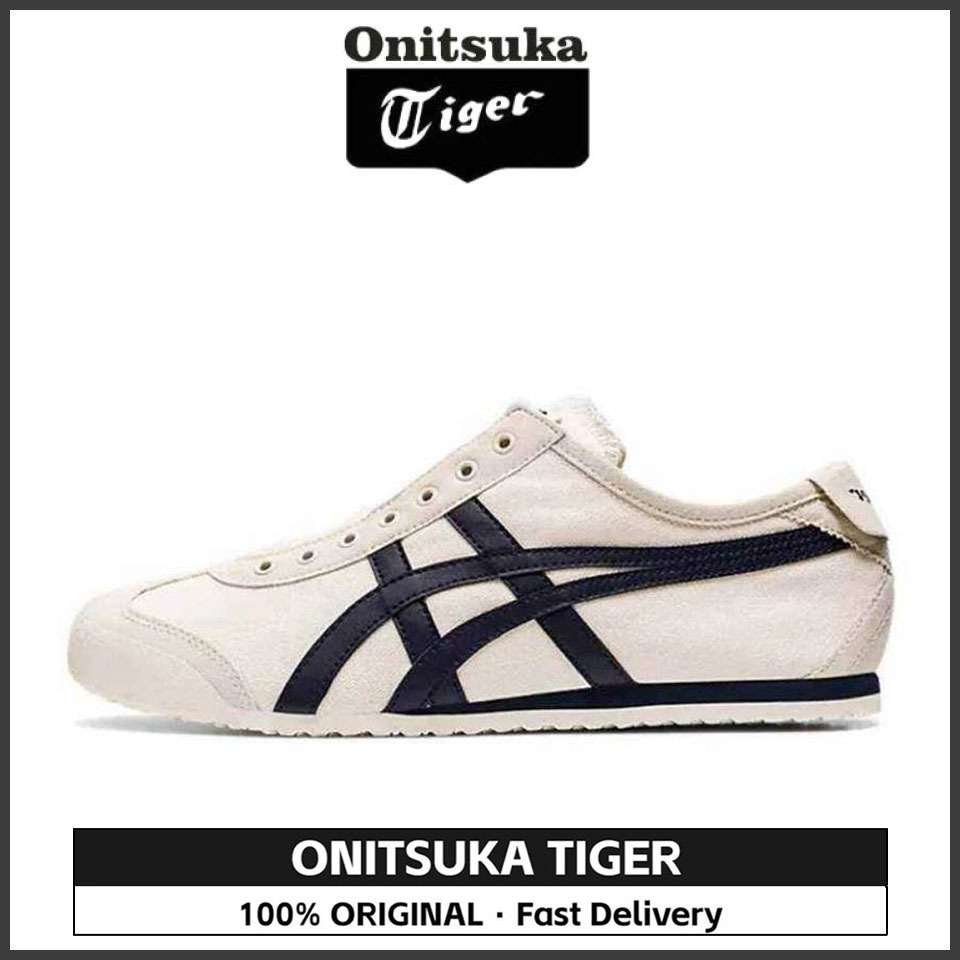 【100% Original 】Tiger MEXICO 66 SLIP-ON BEIGE 1183A360-205 Low Top Unisex Sneakers