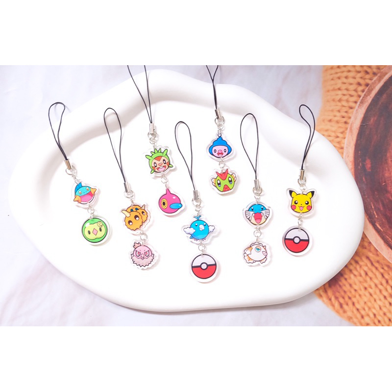 สายคล้องโทรศัพท์มือถือลาย โปเกม่อน pokemon ไซส์ S สินค้าพร้อมส่ง ( ของฝาก ของแถม ของขวัญ)